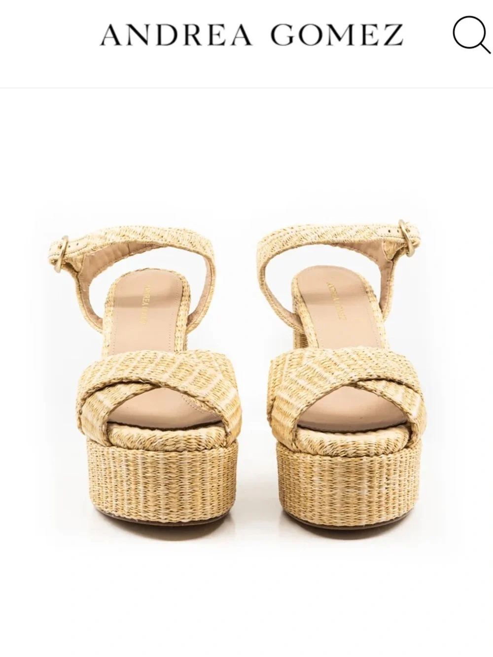 Andrea Gomez Bella Natural Raffia Platforms